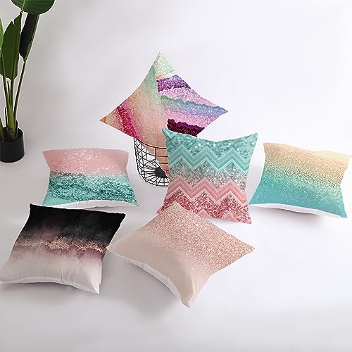 Housse de coussin hydrofuge 50x50 en polyester géométrique multicolore CEVAN, lot de 4 - 4