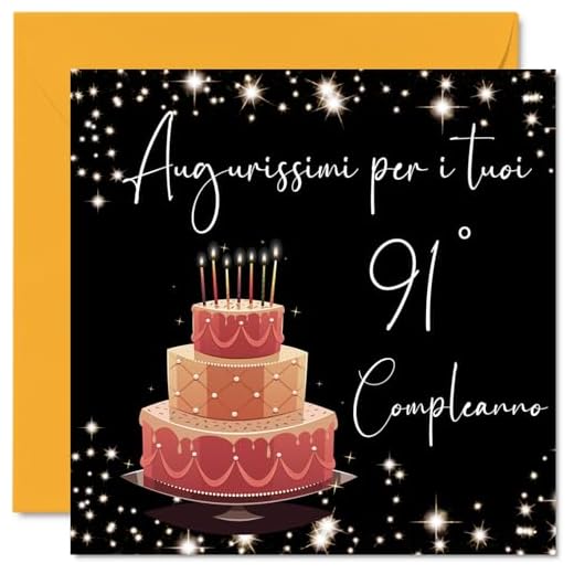 Tarjeta de cumpleaños número 91 para mujer, elegante y con estilo, tarjetas de feliz cumpleaños para mujer de 91 años, madre, bisabuela, abuela, 145 mm, noventa y uno, noventa y primer cumpleaños