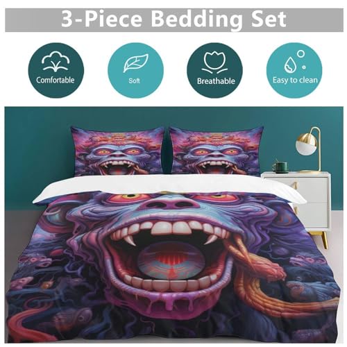 Housse de couette Gorille 3D pour transformer la chambre d'un ado lit double - 6