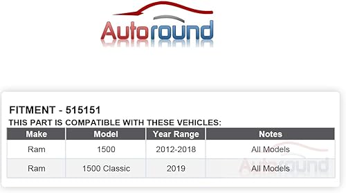 Miniatura 6 de Autoround 515151 Paquete de 2 Buje de rueda delantera y conjunto de cojinetes compatible con Dodge Ram 1500 2012-2018, Ram 1500 Classic 2019, para