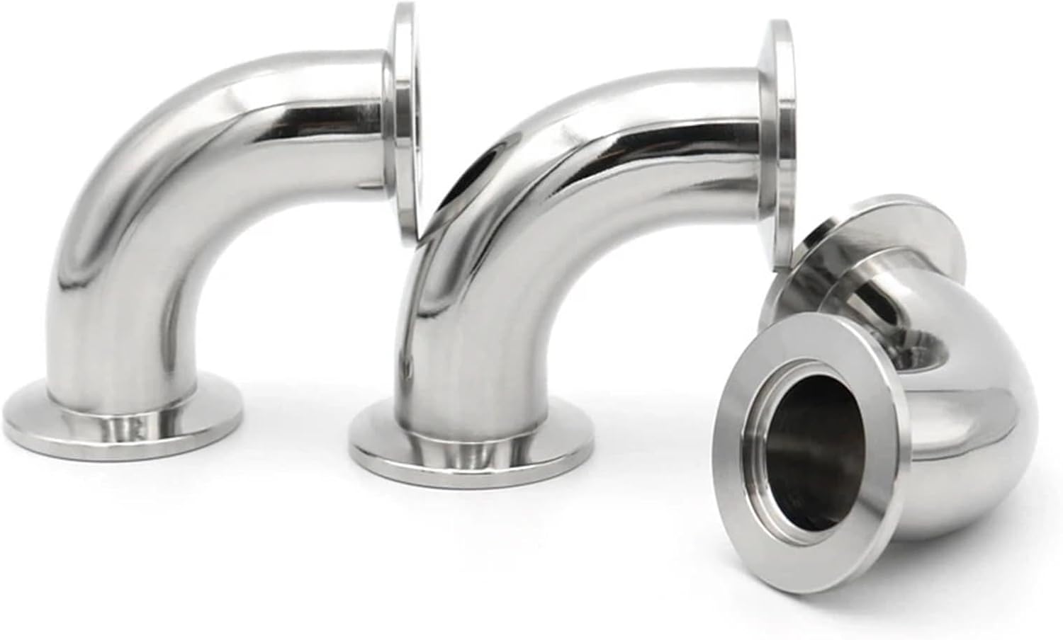 1PC KF Vacuum 90 Degree Elbow KF16 KF25 KF40 KF50 304 Stainless Steel Tri Clamp Flange Joint Pipe Fitting Tube(KF16)