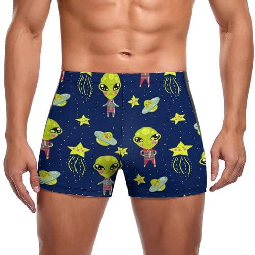 Maillot de bain slip homme Étoiles Alien : boxer et short de bain pour piscine et mer