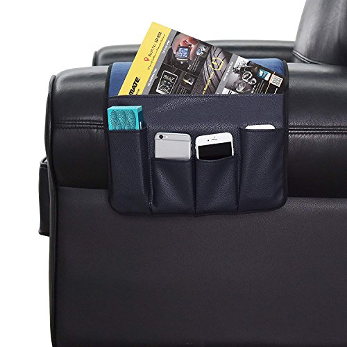 Wanty Velvet Sofa Couch Chair Armrest Soft Caddy Organizer Holder For Remote Control, Cell Phone, Book, Pencil (Blue) #TOP3