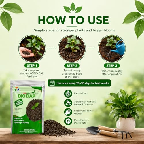 Image of Bio Dap Organic Fertilizer for Plants 2kg, Granules | Organic Plant Food for Faster Root Growth, Healthy Flowering & Fruiting | Indoor & Outdoor Plants, Home Garden & Vegetable Plants