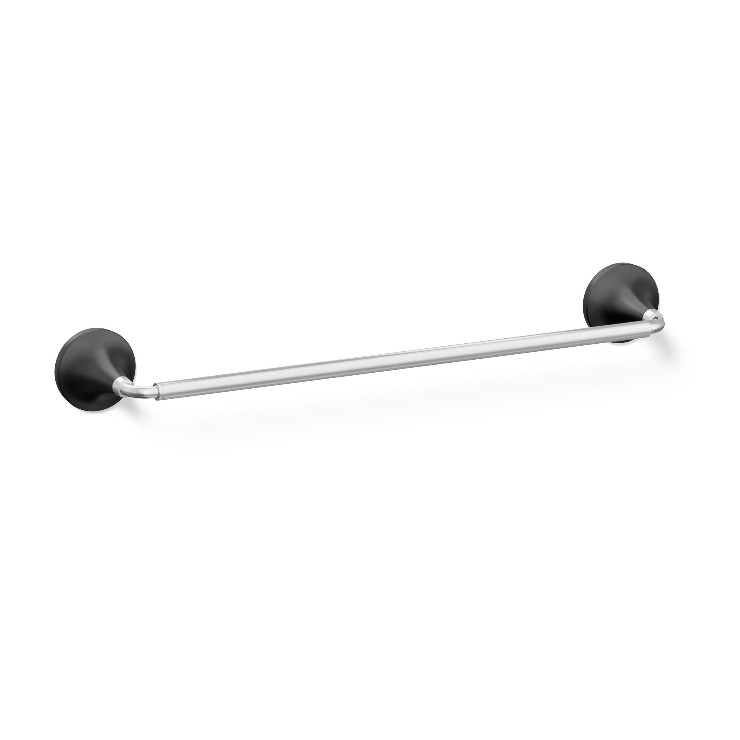 Barre porte-serviettes Kohler Tone 27425-CBL chrome poli noir mat 45 cm pour salle d'eau