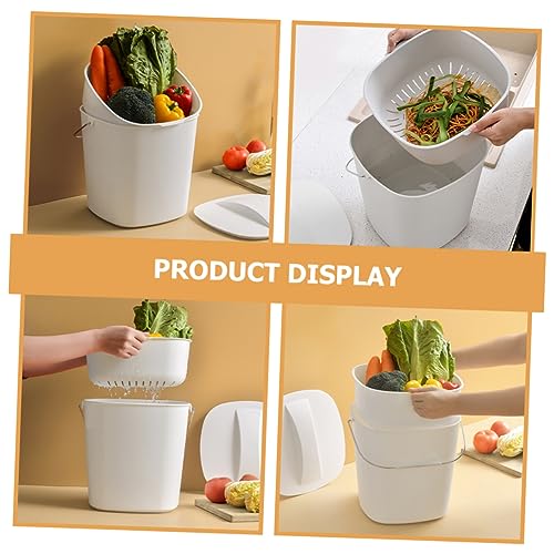 Bote de basura de cocina rectangular color blanco miniatura 3