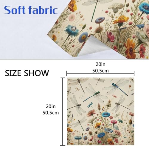 Servilletas de Tela Vintage Dragonflies 20x20 Pulg, Pack 4 miniatura 3