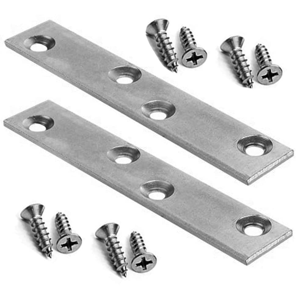 Placa de refuerzo de acero zincado 5/8" x 4" (10 unidades) con 40 tornillos 1/2" x 6 FH Phillips miniatura 1