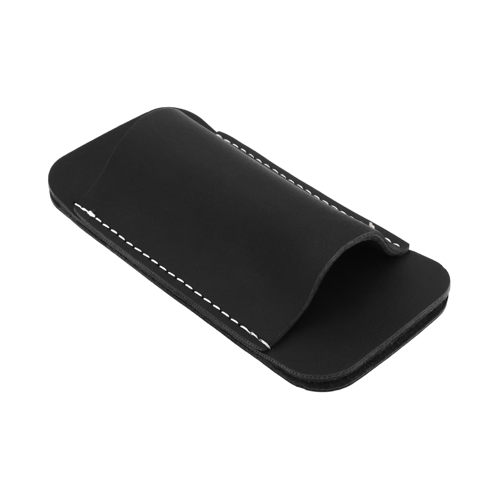 Create idea 1Pc EDC Belt Organizer Knife-s Sheath Folding Knife-s Horizontal Leather Holder for Belts 2 inches and Below Black(11.6x4.5cm)