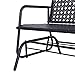 Outsunny Patio 2-Person Wicker Glider Bench Rocking Chair, Outdoor All-Hand Woven PE Rattan Loveseat w/Ergonomic Design Rocking System for Patio, Garden, Porch, Lawn, Black