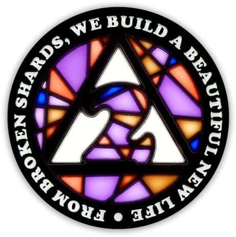 Amazon.com: Stained Glass 2 Year AA Chip Sobriety Coin Medallion ...