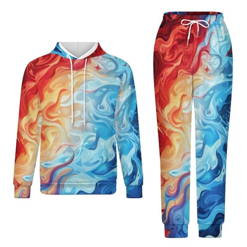 Sweat à capuche + pantalon long homme ensemble de sport urbain ensemble jogging confortable
