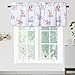 Watercolor Woodland Animals Rod Pocket Valance Curtains,Cute Cartoon Forestry Wildlife Baby Elephant Giraffe Lion Window Treatments Valances for Kitchen Living Bathroom 54x18inch（2Pcs）