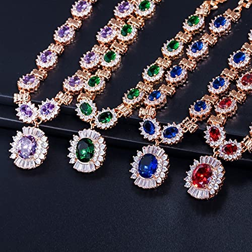 Joyería nupcial para mujer con zirconia cúbica en color amarillo y púrpura para vestidos de boda 2