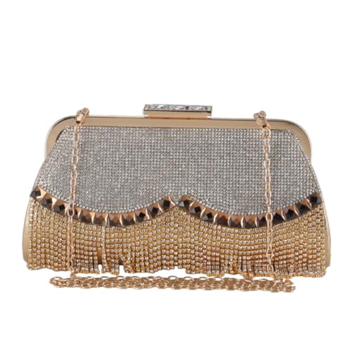 Pochette de soirée en tissu doré Hemobllo | Sac à main chic pour mariage et banquets