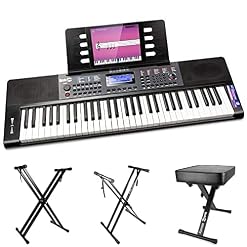 Rockjam 61 Piano Clavier Clé + Clavier Double Embase Support 29 Réglables + Xfinity Doublebraced Pré Assemblé Support de… - Les Beatles, Paul McCartney, John Lennon, RIngo Starr, George Harrison