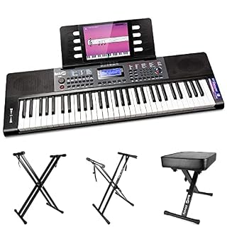 Rockjam 61 Piano Clavier Clé + Clavier Double Embase Support 29 Réglables + Xfinity Doublebraced Pré Assemblé Support de… - Les Beatles, Paul McCartney, John Lennon, RIngo Starr, George Harrison