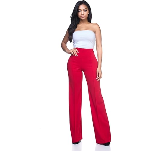 Cemi Ceri Women’s High Waist Wide Leg Dress Pants – Elegant Work Trousers, Office & Casual Wear, Flared Business Slacks