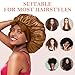 3Pcs Jumbo Bonnet for Sleeping, Silk Satin Hair Bonnets with Tie Band for Curly Hair Braids