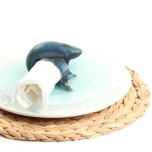 Koyal Wholesale Water Hyacinth Placemats, 13" Round Mat Weave Charger Plates, Set of 4, Eco Friendly Tropical Wedding or Home Decor