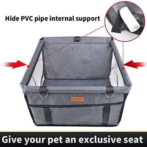 Swihelp Dog Car Seat Puppy Portable Pet Booster Car Seat With Clip-On Safety Leash And Pvc Fram, Anti-Collapse,Perfect For Small Pets #TOP4