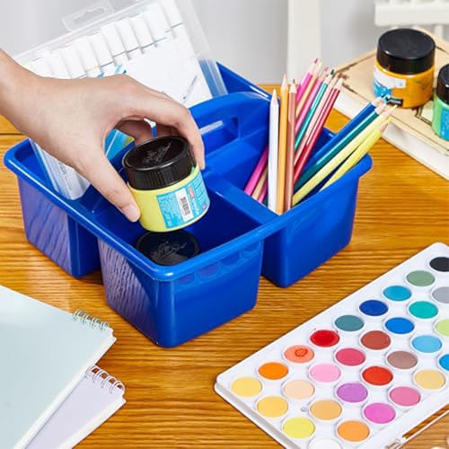 Plastic Table Caddy Organizer with Handle - 6 Pack, 3 Compartments - Image 3