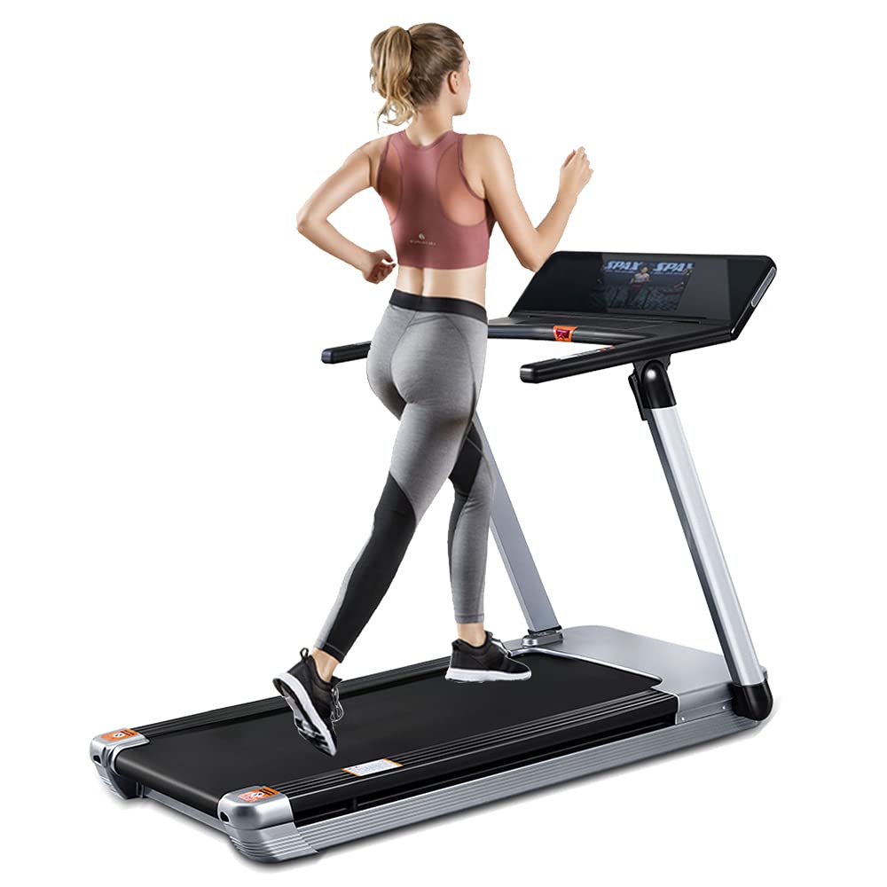 Coolbaby Automatic Motorized Treadmill For Home USe - 100% Pre Full Assembled Desk Folding Big Led Screen Electric Treadmill - 1.5 Hp (3 Hp Peak) 1-15 Km/Hr