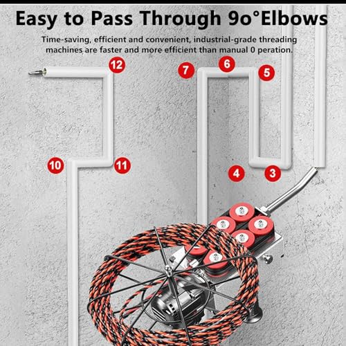 Extractor eléctrico de alambre de cinta de pescado kit extractor de cables 30m para pared 7