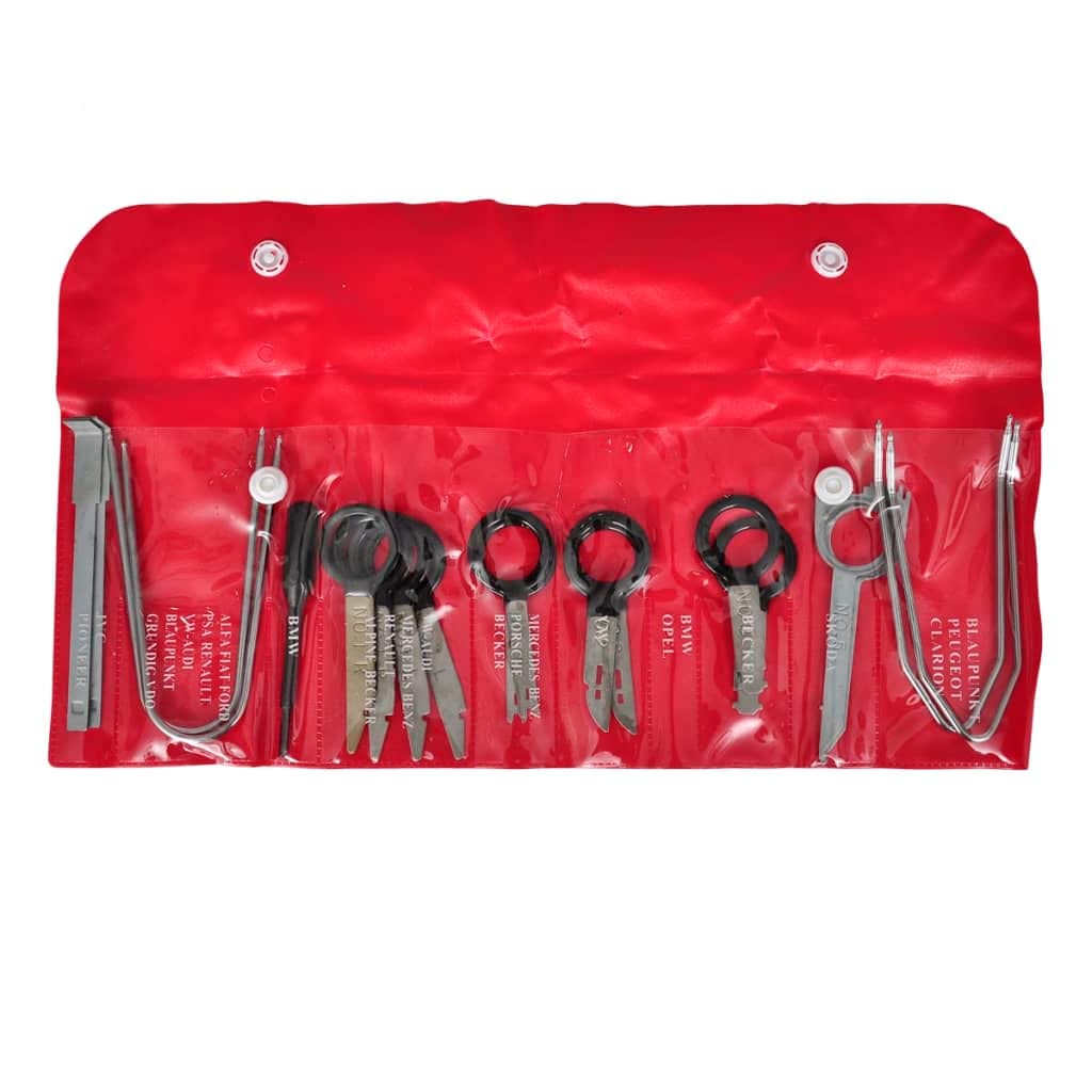 Mangloder - Juego de herramientas de extracción de radio de coche con 20 piezas para reparación de coche, mantenimiento, desmontaje, accesorios de taller, destornillador, llave de tubo, alicates