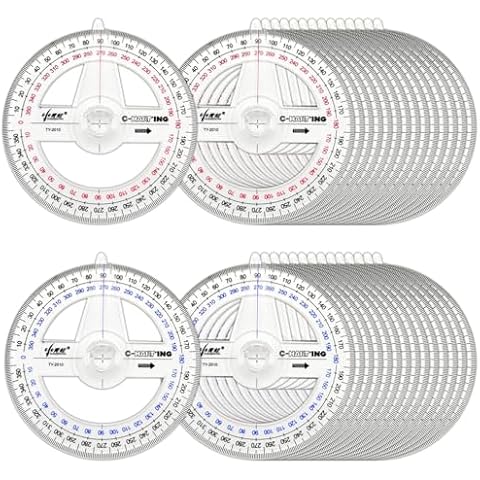 360° Protractor Pack of 30 Protactors Plastic Protractor Math Protractors Clear Protractor Ruler Drafting Tools Circle Protractor for Geometry Cover