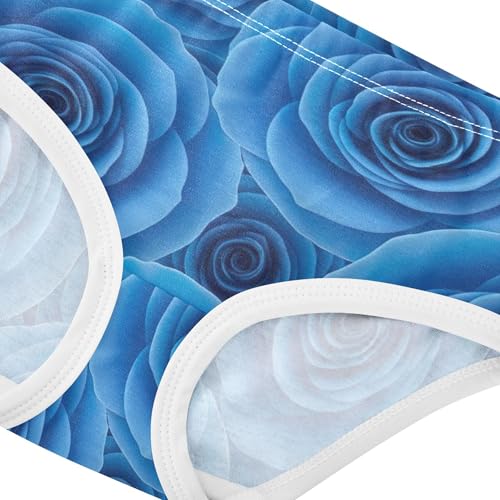 Cotton Girls Underwear Toddlers Watercolor Floral Blue Flowers Girl Panties Cute Pattern Underpants Briefs 2t4