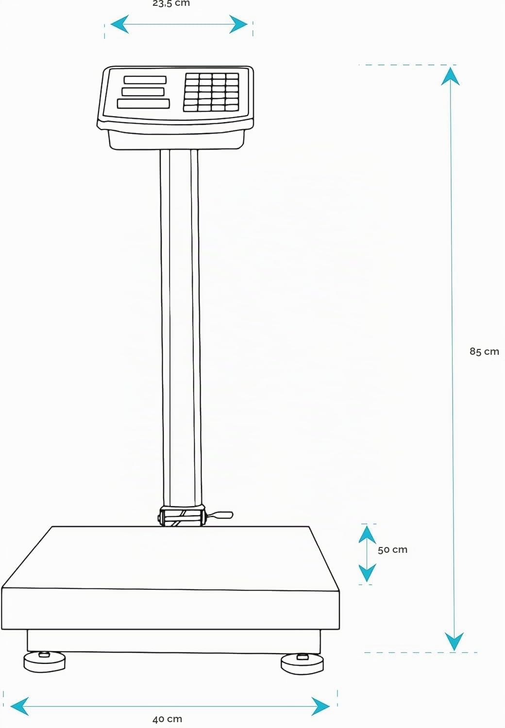 Bilancia Digitale Elettronica Professionale da 300 Kg con Display, Bilancia Industriale Ricaricabile per Utilizzo in Negozi, Abitazioni, Aziende