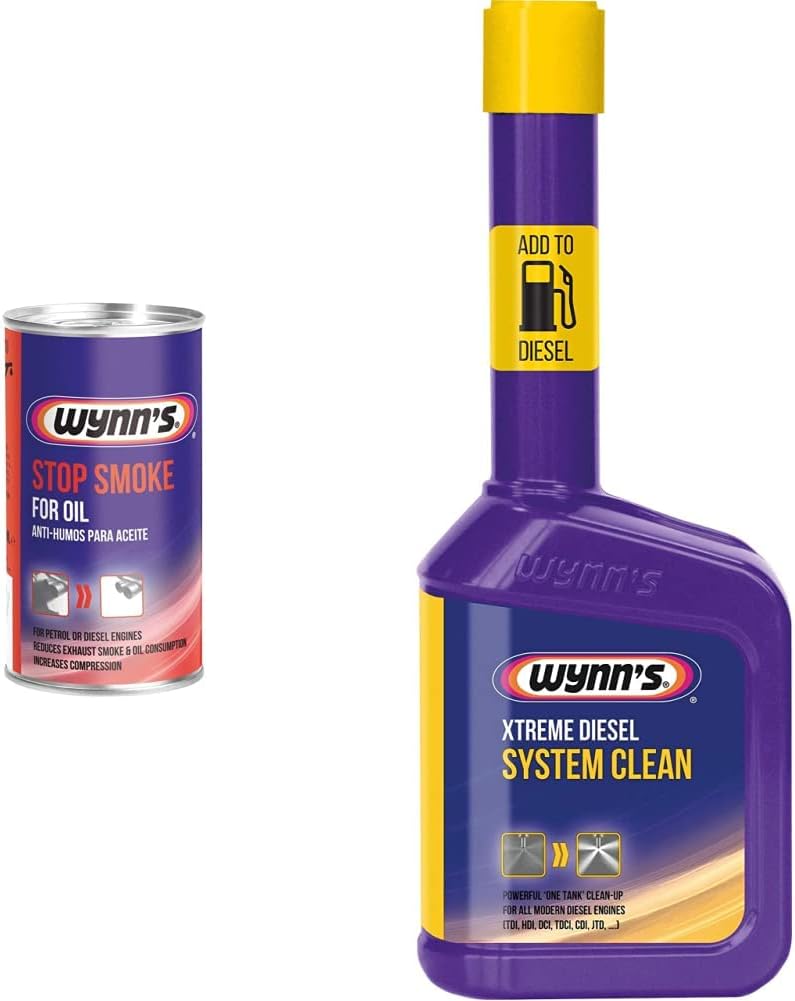Stop Smoke For Oil Additive For Reducing Petrol & Diesel Engine Exhaust Emissions & Wynn's WY12264 Extreme Diesel System Fuel Injector Cleaner Engine Additive Treatment 325ml