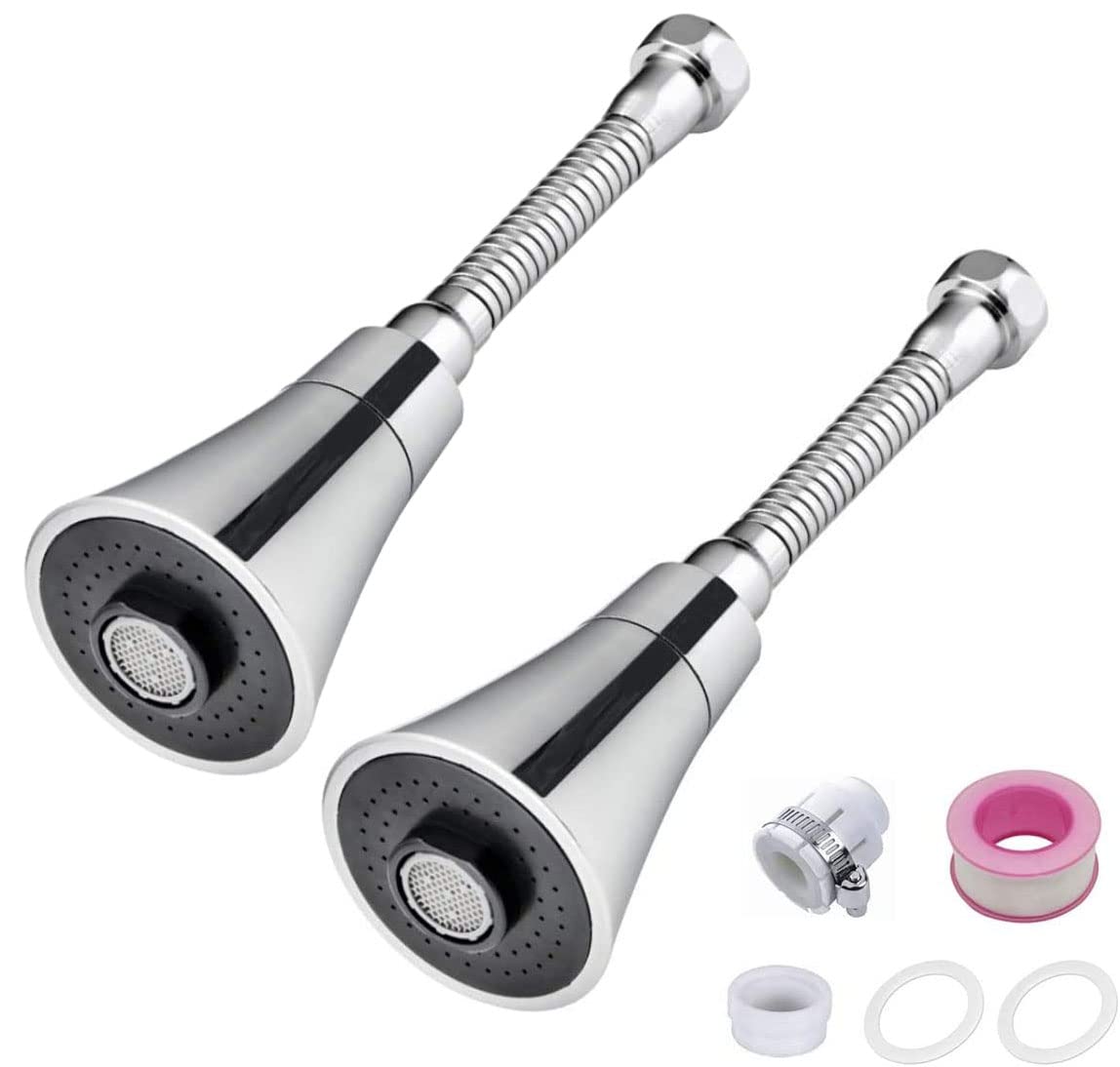 Trifecta Faucet Aerator, Can Rotate 360°, Water Saving Strainer, 2 Modes, Faucet Shower Extension for Kitchen Sinks(Faucet with Nozzle, Set of 2) (B0B5V8KGCD) Amazon Price History, Amazon Price Tracker