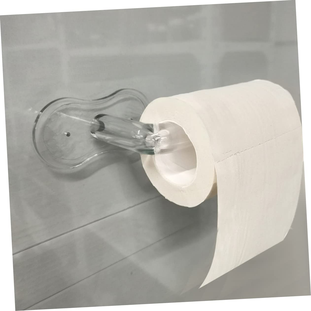 Mipcase Porta Rotolo Carta Igienica da Parete in Acrilico Installazione senza Punzonatura Superficie Liscia Design Semplice per Bagno e Toilette