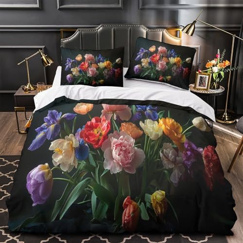Housse de couette fleurie vintage pour un lit king douillet