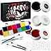 STFYUG Halloween Schminke Schwarz Weiß Rot, 13 Pcs Halloween Make Set, Halloween Make up Set, Schwarze und Weiß Gesichtsfarbe mit Makeup Pinsel für Zombies, Vampire, Monster, Cosplay PC mit günstig Kaufen-STFYUG Halloween Schminke Schwarz Weiß Rot, 13 Pcs Halloween Make Set, Halloween Make up Set, Schwarze und Weiß Gesichtsfarbe mit Makeup Pinsel für Zombies, Vampire, Monster, Cosplay