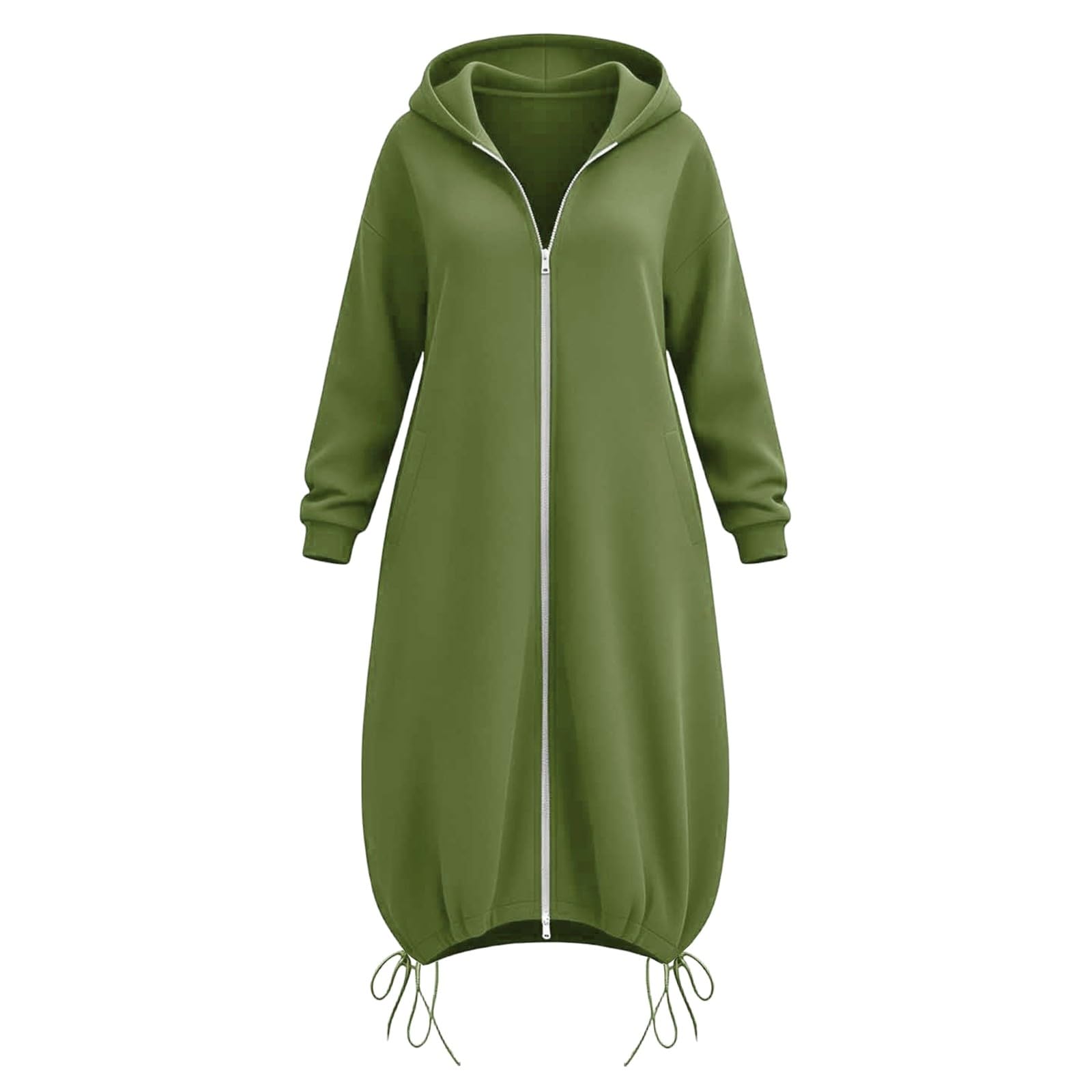 Generico Felpe con Cappuccio da Donna con Zip Oversize A Tunica Lunga | Felpe Casual A Maniche Lunghe Sweatshirt Autunno Inverno Giacca Con Cappuccio Cappotto Da Indossare Tutti I Giorni