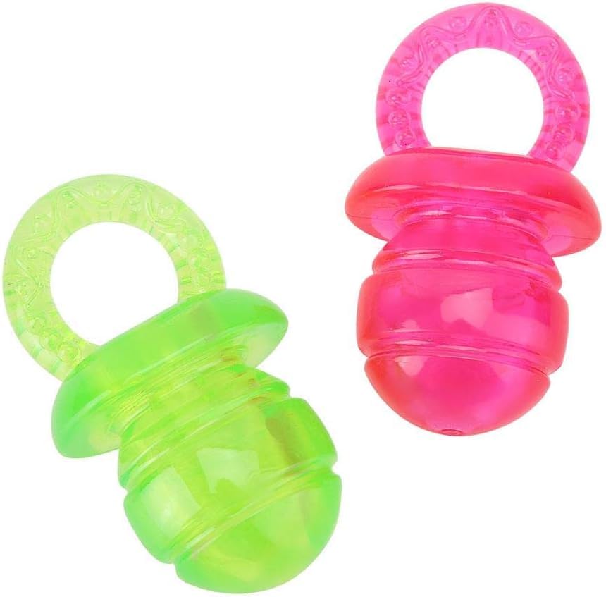 Pet Toys,2Pcs Dog Toy TPR Pacifier Grinding Bite-Resistant Molar Squeak Scratch Chew Toy Teeth Cleaning Interactive Training Play Toy Reducing Pressure Pet Supplies Green Chew Toys Puppy Pacifier