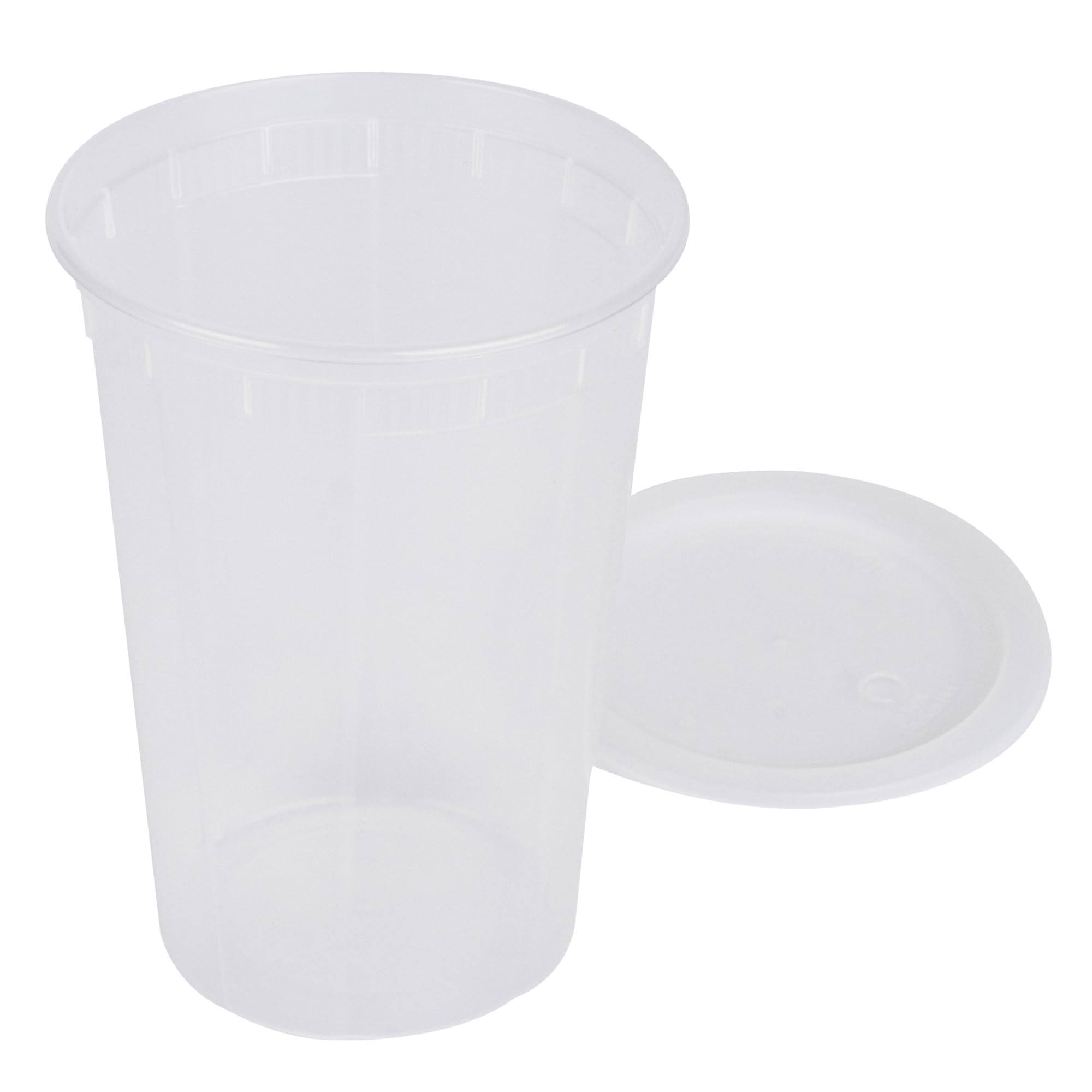 Restaurantware - Asporto - Contenedores de sopa desechables de 48 onzas, 100 recipientes de delicatessen con tapas, aptos para microondas, recipientes de plástico transparente de alta calidad,