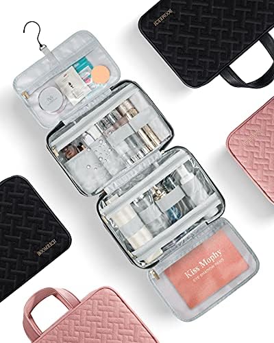 Large Hanging Toiletry Bag, Water-resistant Travel Toiletry Bag, Large Makeup Cosmetic Case Organizer for Full-Sized Shampoo, Container, Travel Accessories (Black, Large) 6 Large Hanging Toiletry Bag, Water-resistant Travel Toiletry Bag, Large Makeup Cosmetic Case Organizer for Full-Sized Shampoo, Container, Travel Accessories (Black, Large)