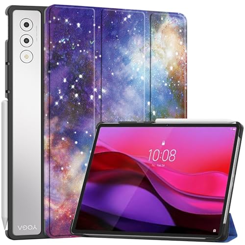 For Lenovo Yoga Tab Plus �P�[�XLenovo Yoga Pad pro 12.7 �J�o�[ �yKibnco�z�y�� ���^ �ϏՌ� ���h�~ PU ���U�[ �X�}�[�g�J�o�[ �n�[�h �w�� �O�܂� �X�^���h �I�[�g�X���[�v �E�F�C�N�A�b�v �@