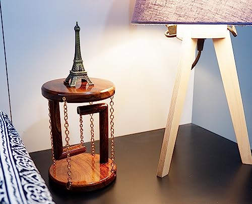 Image of Tolas India Tensegrity New Year Gift for Home & Office Decor, Made with Solid Sheesham Wood, Showpiece, Light Weight, Table Top, Vintage Brown Surface