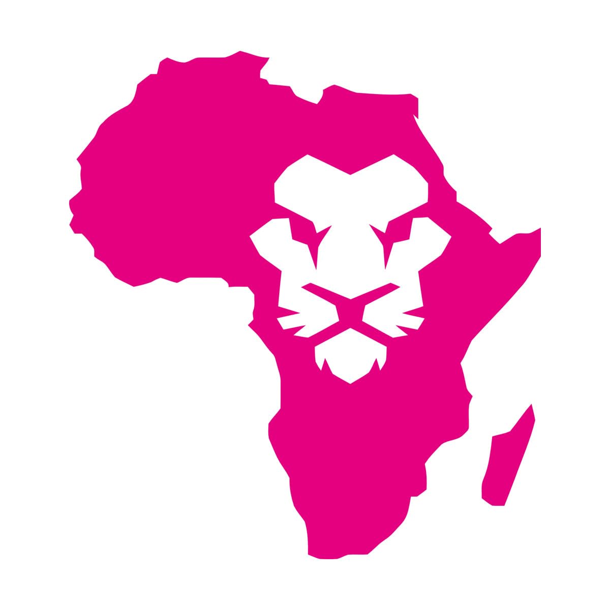 Abstract Lion King African Continent Map Wall Decals PVC 36x40.3cm Easy Installation Small Rosered — image 1