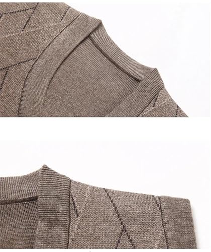 Mnjyihy Men's Thickened Sweater Vest Fall and Winter Warm V-Neck Pullover Sweater Tank Top3