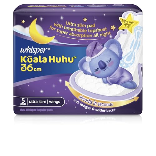 Whisper Koala Huhu Nights Super Thin with Wings Sanitary Pads 36cm 5 pads