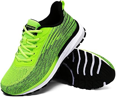 DUORO Men's Running Shoes Lightweight Non Slip Sneakers Breathable Walking Fashion Athletic Gym Tennis Shoes (Green-3, Numeric_9_Point_5)
