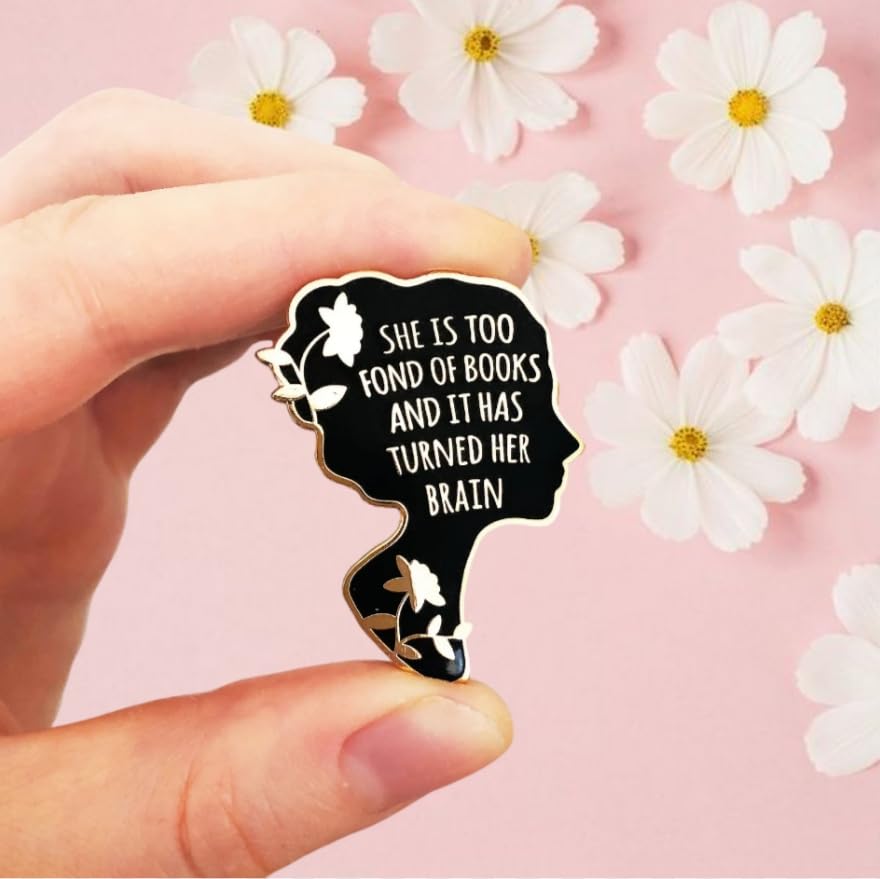 Image of Book Lover Enamel Pin for Book Lover Gift Books Lapel Pin Novelty Book Brooch Badge for Women and Girls