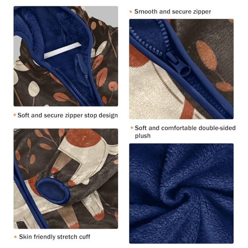 Puppy and Flowers Girls Fleece Jacket Girls Fall Jacket Girls Zip Up Hoodie Girls Sherpa Jacket 2-10T3