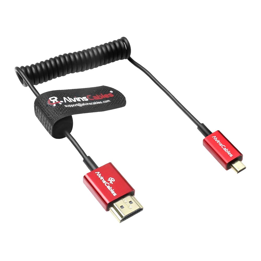 Alvin's Cables 8K 2.1 Cavo Micro-HDMI a HDMI Cavo Ultra-sottile 48Gbps ad alta velocità per Atomos-Ninja-V Registrazione 4K-60P per Canon-R5C|R5|R6 per Sony a7R a7 IV Fotocamere 70cm/27,15''